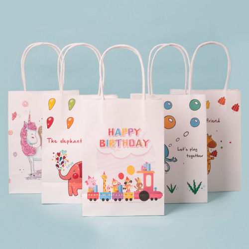 spot children cartoon pattern candy bag gift bag birthday kraft paper bag cosmetics portable paper bag customization