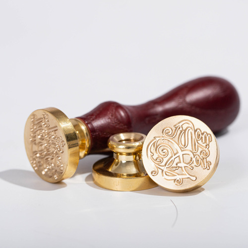Wax Seal Fancy Greetings 12 Optional Vintage Fire Paint Danzhang Wholesale Willow Wooden Handle + Copper Head
