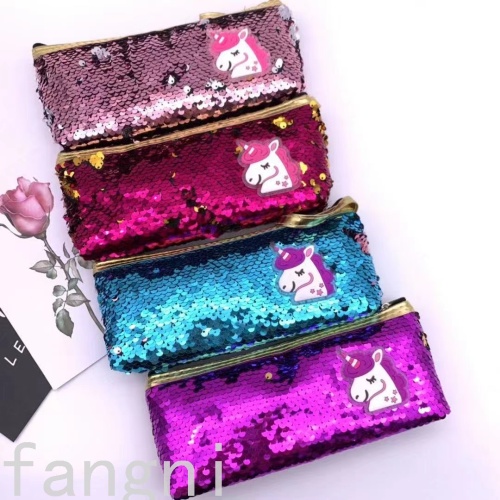 factory direct sales domestic and foreign trade new sequin pencil case large capacity new pencil case stationery bag