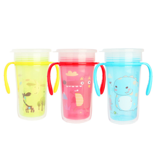 children‘s Double-Layer 360 Magic Drinking Cup Leak-Proof Anti-Choke with Lid Baby Training Cup Baby Low Insulation Drinking Cup