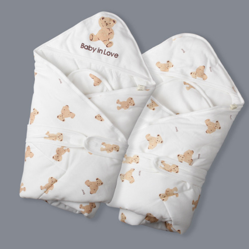 Newborn Quilt cotton Spring and Autumn Warm Cute Bear Cartoon Baby Wrap Towel Baby Newborn Baby Hug Tide Thin