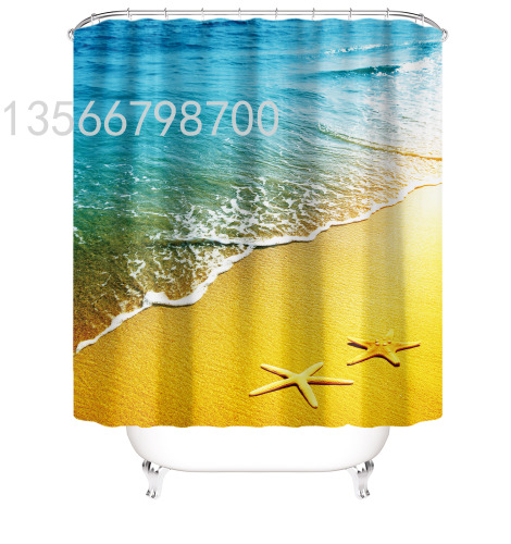 spot shower curtain home bathroom wet and dry separation shower curtain set creative printing bathroom waterproof curtain