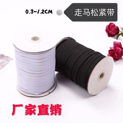 factory direct elastic band barrel black and white elastic band 0.3cm-1. 2cm rubber band mask elastic latex walking horse