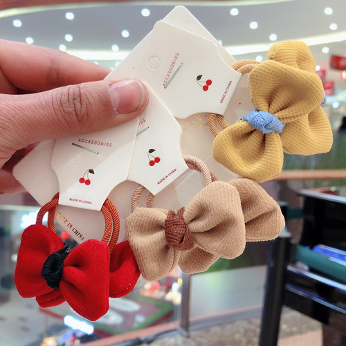 Korean Style New Children‘s Bow Hair Rope Cute Baby Bow Tie Hair Rope Sugar Little Hair Ring Colorful Hair Accessories for Tying up the Hair