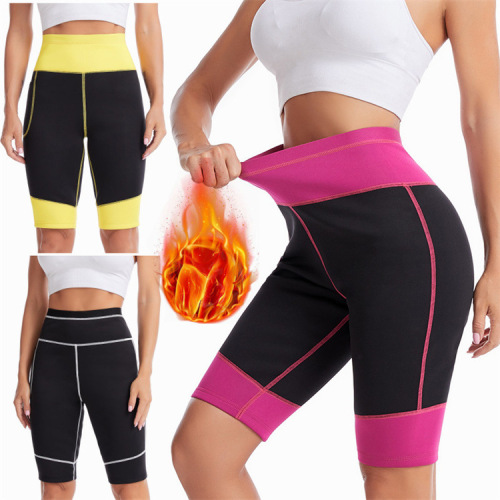 amazon women‘s sports body lifting pants belly contracting sweat shaping pants neoprene waist high waist fitness pants