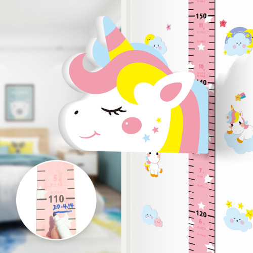 3D New Stereo Wall Stickers Cartoon Fun Stature （Foot） Magnetic Height Stickers for Children Removable Decorative Sticker Customized