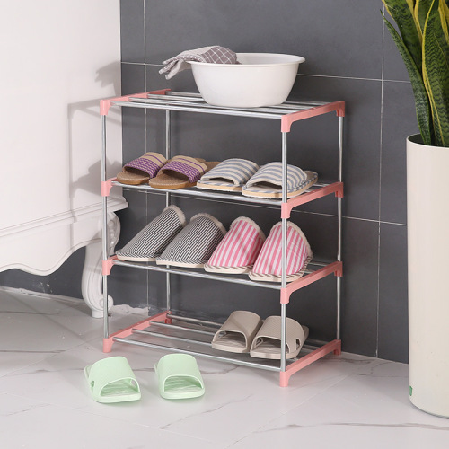 household stainless steel simple four-layer shoe rack floor multi-layer shoe storage shoe rack