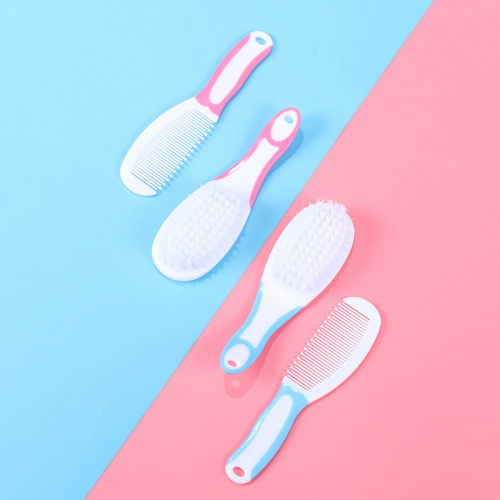 factory spot baby safety two-color comb brush set baby children bath shampoo massage soft hair brush