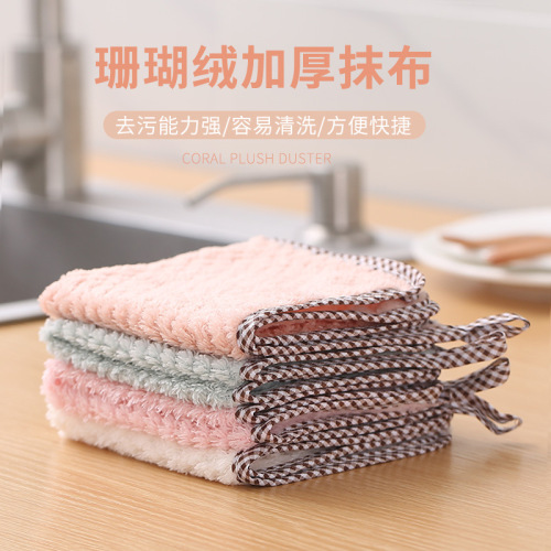 hanging hand towel kitchen cleaning towel lint-free absorbent rag dishcloth cleaning cloth