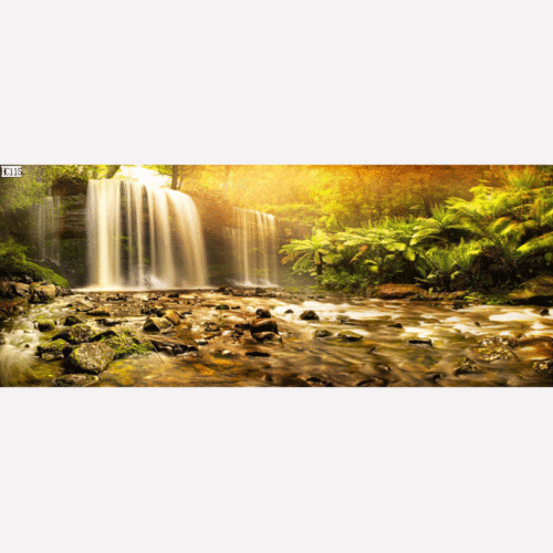 Baojie Aquarium Fish Tank Landscape Background Painting Landscape Painting Waterfall Stone Is as Good as Water Starry Sky Mountain Landscape Painting