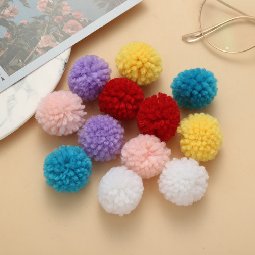 polyester wool ball handmade diy toy polyester fur ball clothing color fur ball factory wholesale