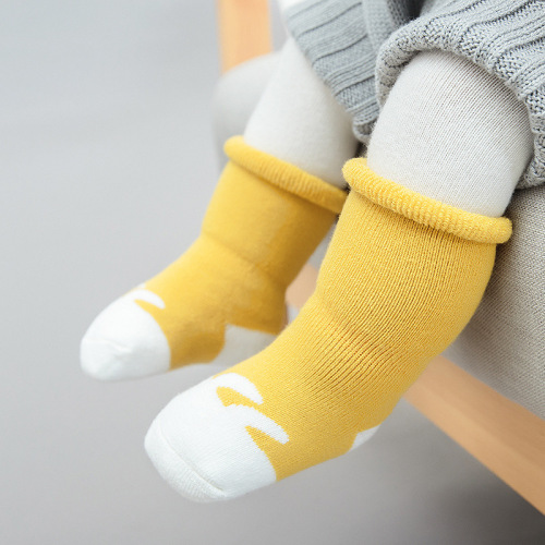 Autumn and Winter Terry Thickened Babies‘ Socks newborn Towel Middle Tube Children Baby Socks Combed Cotton 0-3 Years Old 