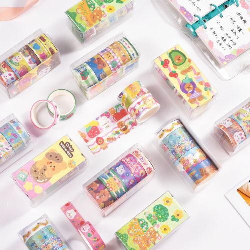 cute daily series journal tape wholesale korean series cute diy material girl‘s hand account sticker tape set