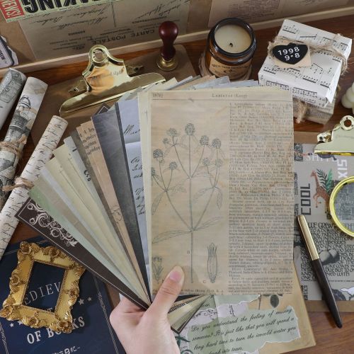 past Material Paper retro Journal Material Paper Japanese Background Paper Collage Note Paper Non-Adhesive 