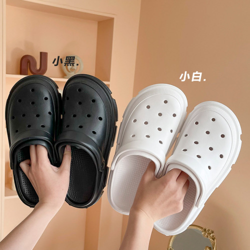 Hole Shoes Sandals Women‘s Summer 2022 New Closed Toe Breathable Beach Flat Sandals Women‘s Summer Outdoor Wear