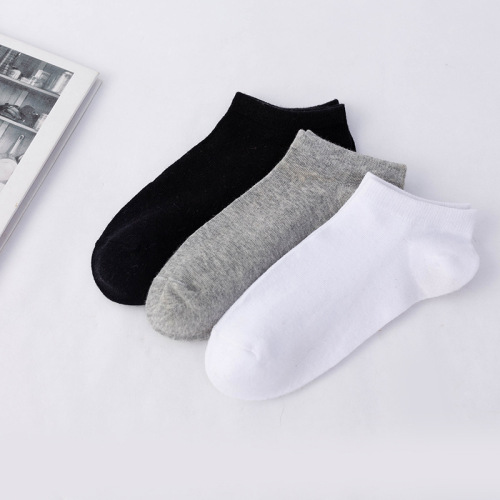 free shipping men‘s socks black white gray low-cut low-top summer student cotton socks thin socks one piece dropshipping