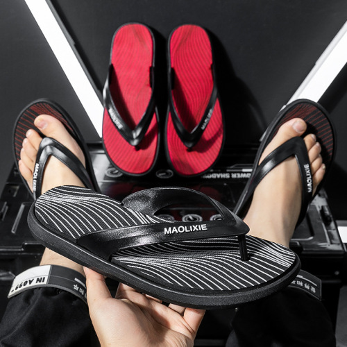 flip flops men‘s summer breathable trendy flat sandals outdoor wear casual personality flip-flops beach shoes