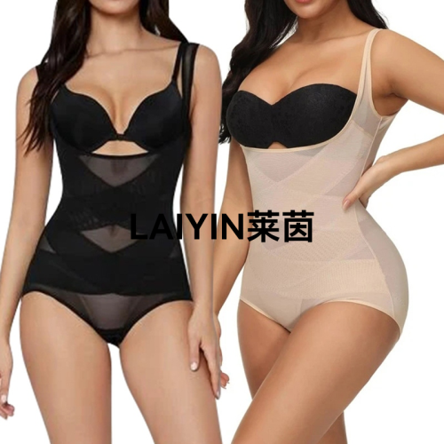 Sexy Light Triangle Breasted Mesh Shaper Jumpsuit Women‘s Fitness Sports body Shaping Underwear Is Not Returned 
