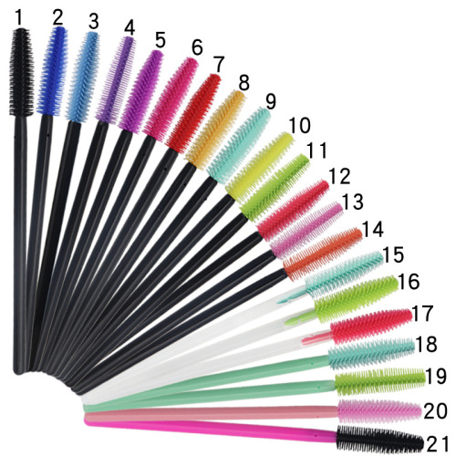 wholesale color silicone eyelash brush portable disposable eyelash brush eyebrow comb mini eyelash roll makeup brush