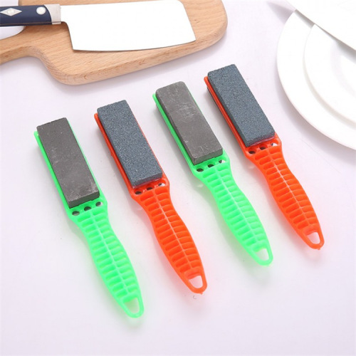 Hand-Held Household Double-Sided Sharpening Stone Colorful Hanging Non-Slip Handle Kitchen Tools
