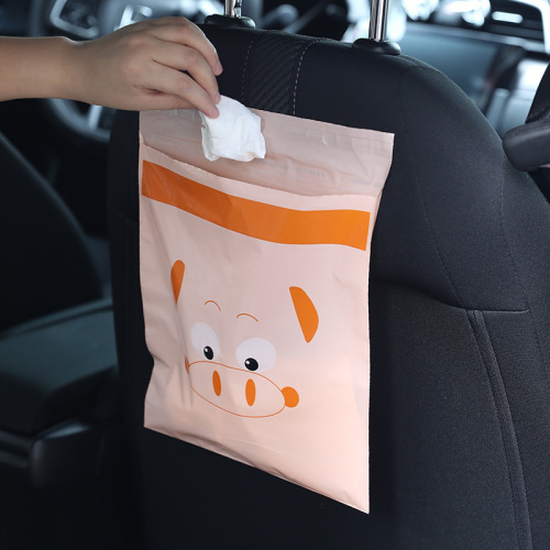 car trash bag adhesive disposable plastic bag waterproof cartoon car garbage collector bag