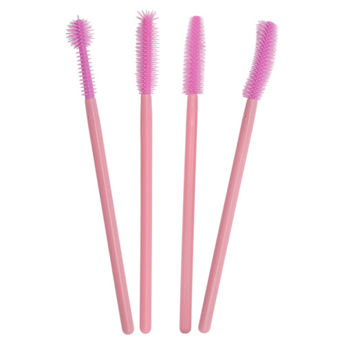 Wholesale One-off Eyelash Brush Pink Silicone Eyelash Curler/Lash Comb/Eyebrow Brush Makeup Tools Factory Direct Sales