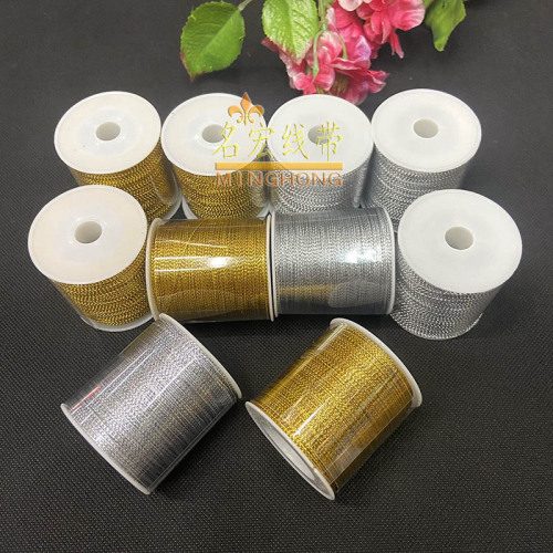 gold and silver wire 8-strand gold wire tag wire fine round 1mm glitter line christmas gift packaging diy bullet-free coreless gold line