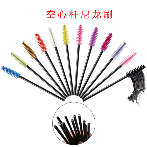 Disposable Hollow Rod Mascara Brush Brow Groomer Portable Models Color Nylon Brush Makeup Brush