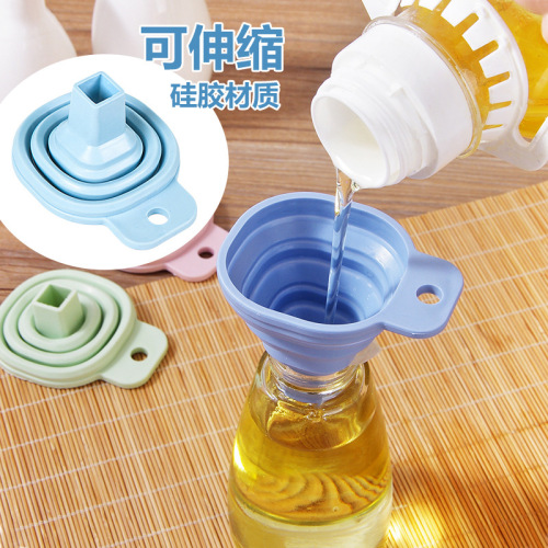 Collapsible Funnel Kitchen Supplies Silicone Funnel Household Liquid Sub-Packaging Oil Funnel Oil