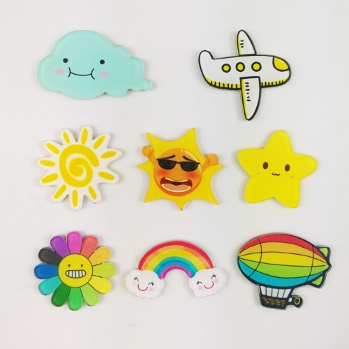 creative acrylic soft magnetic refrigerator stickers cartoon cute nordic ins soft cute magnetic stickers cloud rainbow magnetic stickers