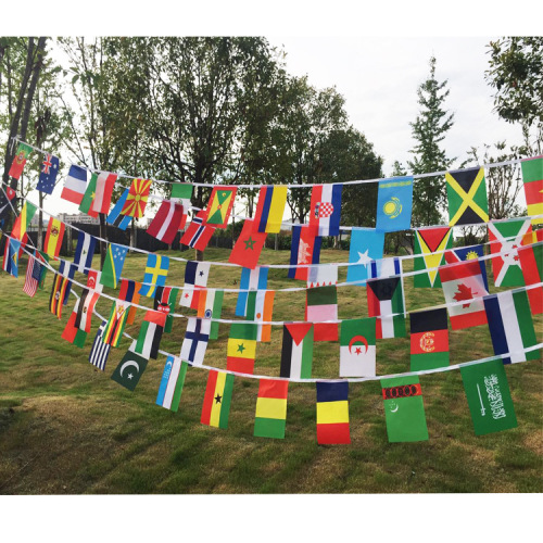 Factory Supply 100 Countries Flag 14 * 21cm Hanging Flag 2022 World Cup Bar Decoration String Flags