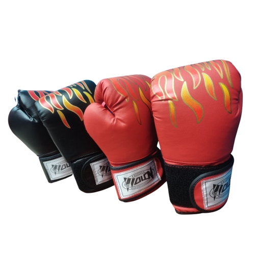 flame boxing gloves fight sanda training molding liner pu leather children adult gloves children adult