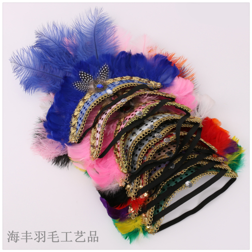 new brasilia carnival samba dance feather headwear exotic indian dance belly dance performance headband