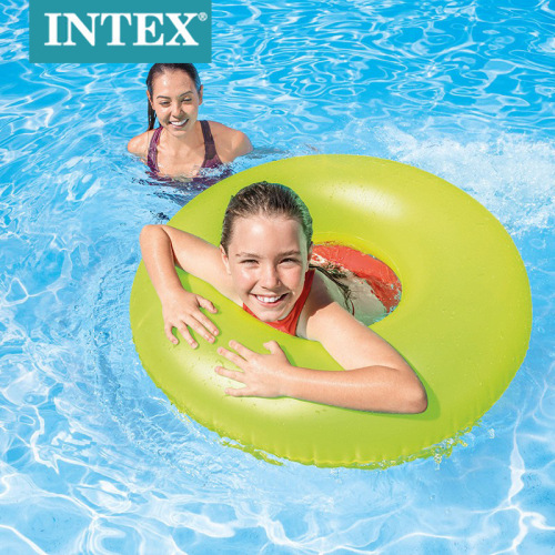 intex59262 summer fluorescent swim ring children‘s inflatable pvc swimming ring swimming pool life buoy wholesale