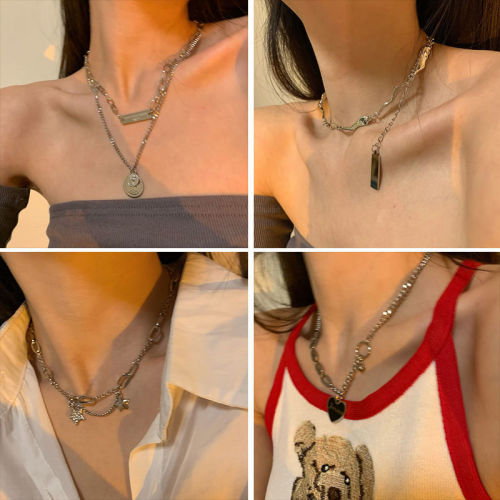 2023 new all-match decorative necklace female ins hip hop high sense female trendy brand popular pendant ornament men