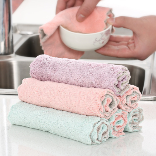 absorbent dishcloth thickened tablecloth towel kitchen oil-free lint-free cleaning rag hand towel wholesale