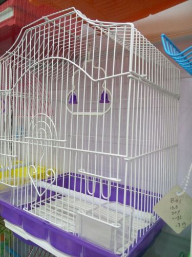 wholesale folding wire bird cage large， medium and small bird cage plastic spraying bird cage can folding bird cage white bird cage