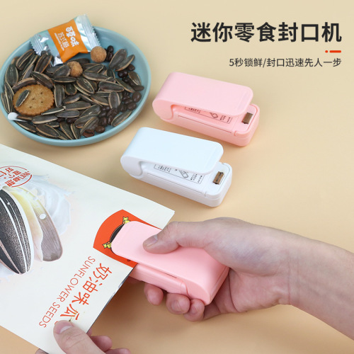 mini snack sealing machine small household bag sealer portable hand pressure heat sealer plastic bag sealer