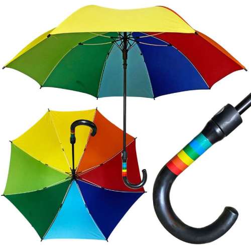 70cm 8-bone fiber rainbow umbrella oversized reinforced double umbrella factory direct low price wholesale