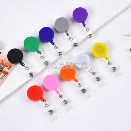color retractable easy pull buckle name tag buckle nurse chest card easy pull buckle smiley face easy pull buckle work card clip buckle h