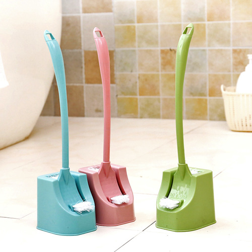 Double-Sided Toilet Brush Set Toilet Long Handle Cleaning Brush soft Fur with Base Toilet Cleaning Brush 