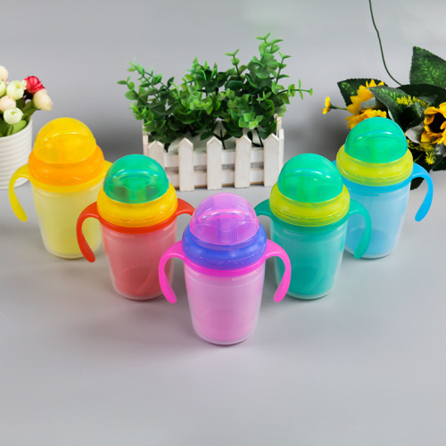 Double-Layer Insulation Cup with Straw Baby Drinking Cup Leak-Proof Cup Children Dual-Use cup Double Layer Cup with Straw