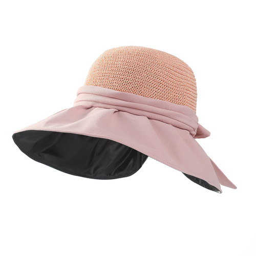 [hat hidden] sun-proof bucket hat female summer vinyl big brim air top hat uv proof cap sun hat
