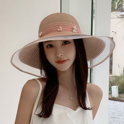 Ins Internet Celebrity Fairy Summer Big Brim Socialite Top Hat Sun Protection Holiday Beach Straw Hat Female Trend Lace 