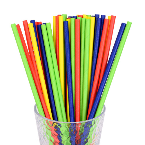 yao sheng disposable straw degradable paper straight tube amazon 4 color mixed color series 100 pcs