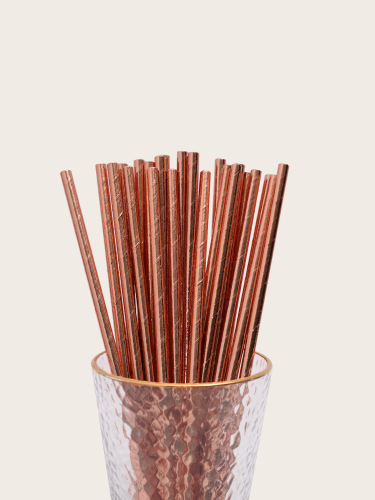 yao sheng disposable straw degradable paper straight tube amazon gilding rose gold series 100 pcs