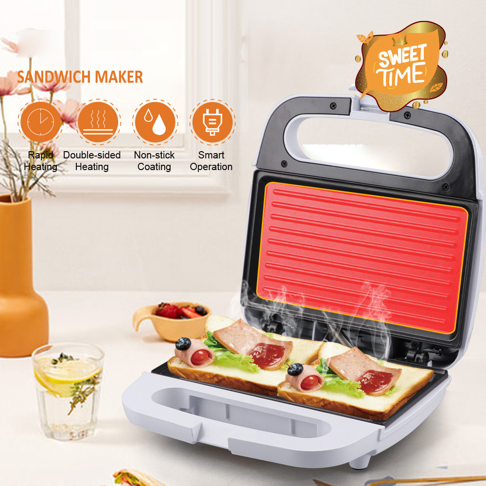 220V Household Electric Egg Sandwich Maker Double-Sided Bread Breakfast  Barbecue Machine Non-Stick Cooking Surface Steak Machine