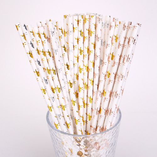 yao sheng disposable straw degradable paper straight tube amazon golden horse mixed color series 100 pcs