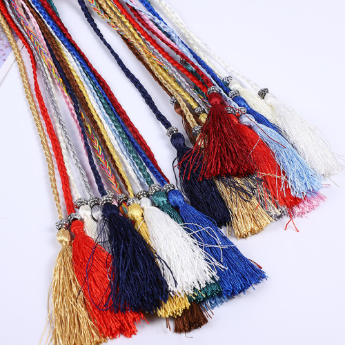 supply belt decoration dress chiffon simple korean style woven tassel waist rope hat decoration practical