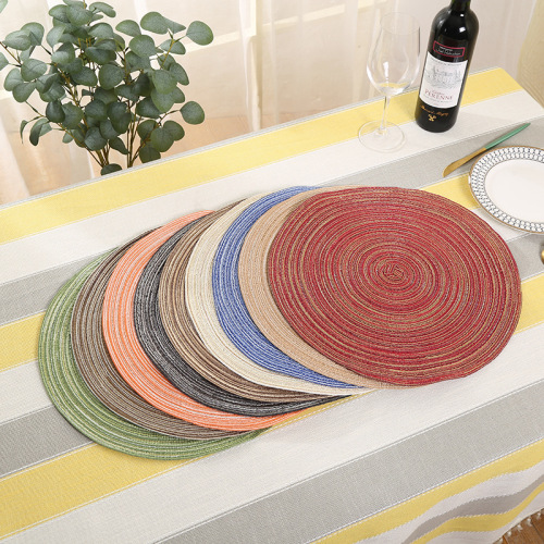 Modern Simple Cotton Yarn Woven round Characteristic Western Placemat Insulation Pad Household Non-Slip Anti-Scald Coaster Wholesale